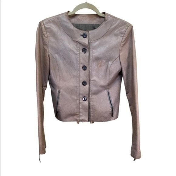 Giorgio Armani 100% Buffalo leather and African Ethiopia Lining 100% silk jacket